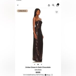 Retrofete Ember Dress in Dark Chocolate